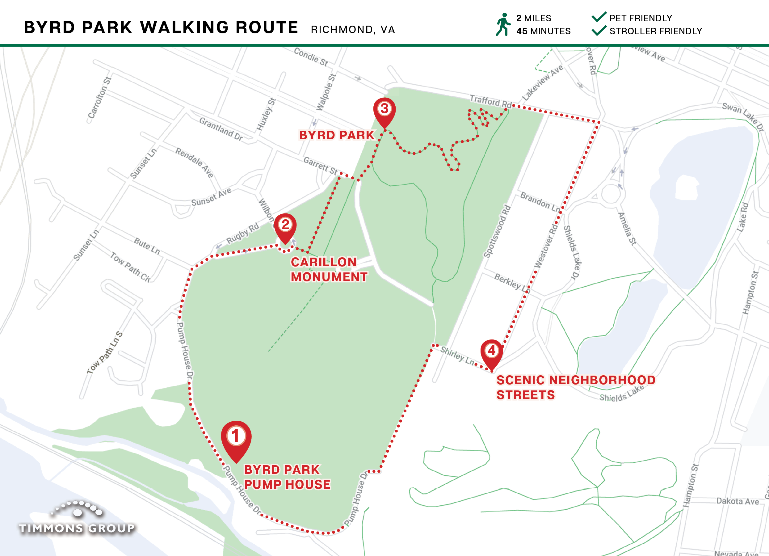 Bryan Park Richmond Va Map Downloadable Walking Route: Byrd Park + Carillon, Richmond, Va - Timmons  Group