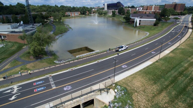 Dam next to a road.