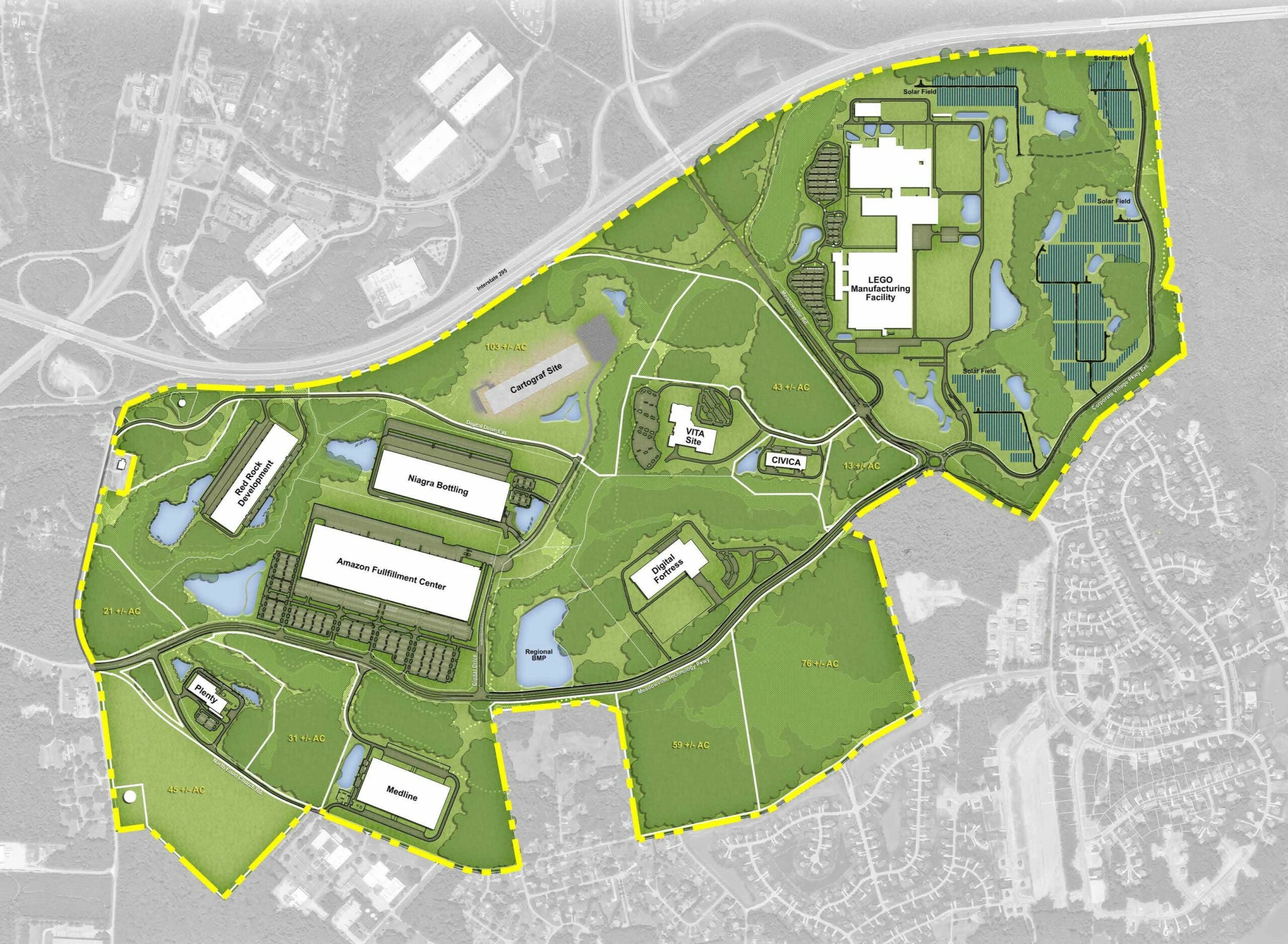 Meadowville technology Park layout design
