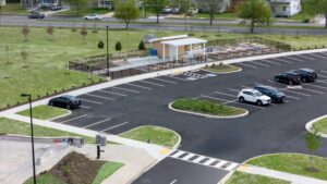 The parking lot for the Southside Community Center.