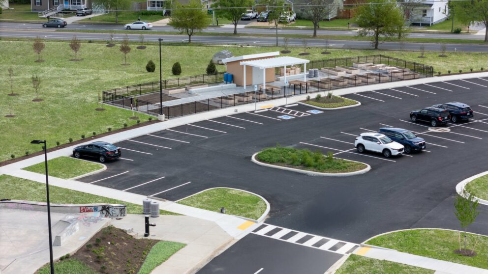 The parking lot for the Southside Community Center.