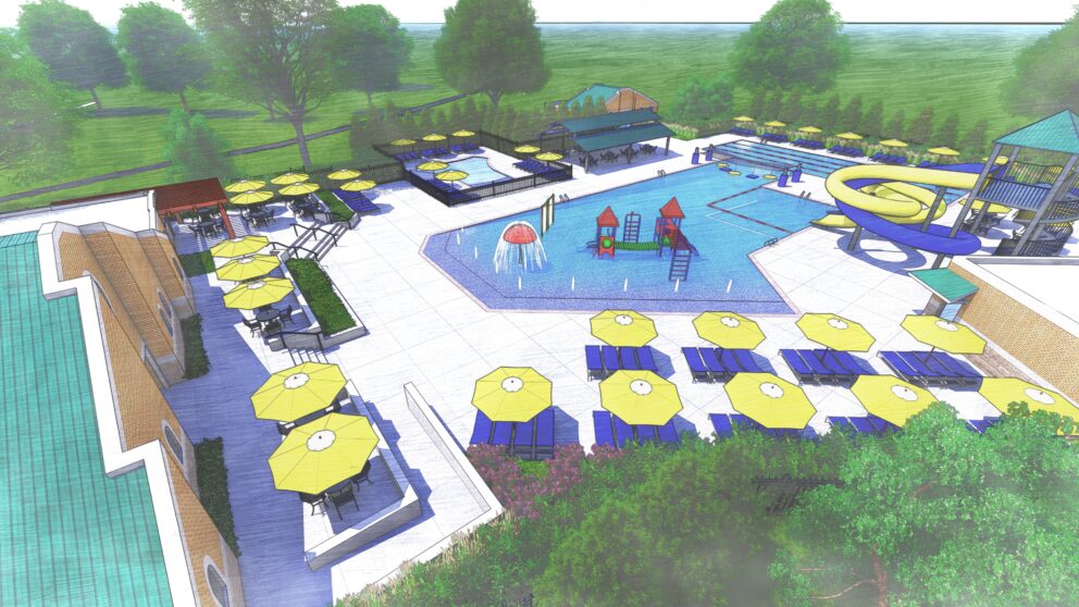 A colorful rendering of the top of the Miller Park Pool.