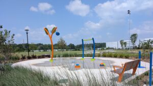 A water play park at the TB Smith Community Center.