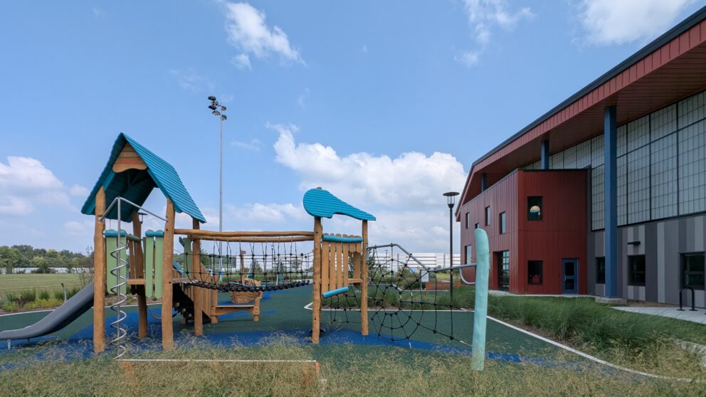 Climbing play equipment at the TB Smith Community Center.