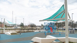 The Southside Community Center with the city street in the background.