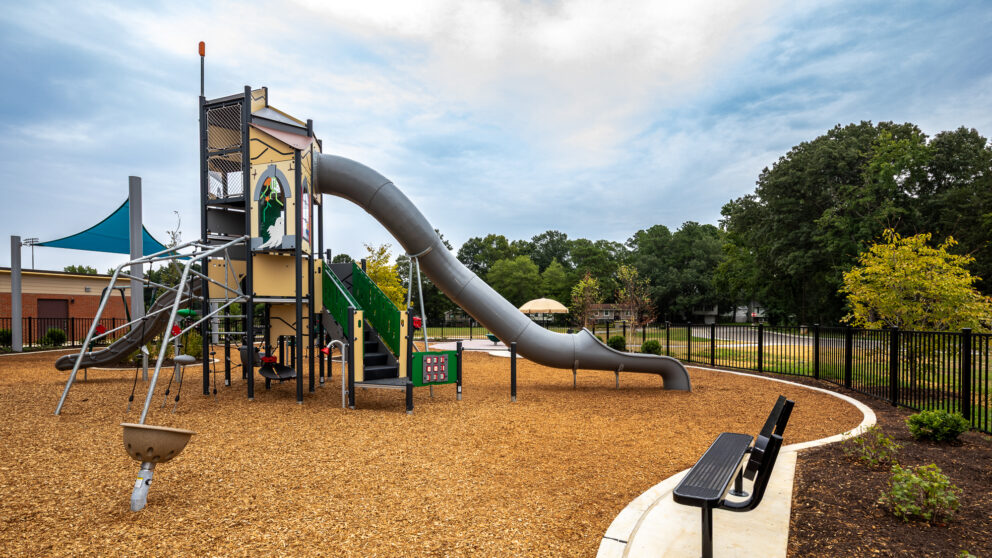 The slide at the Beulah Park playground.