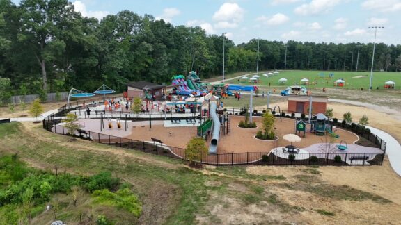 A side view of Beulah Park.