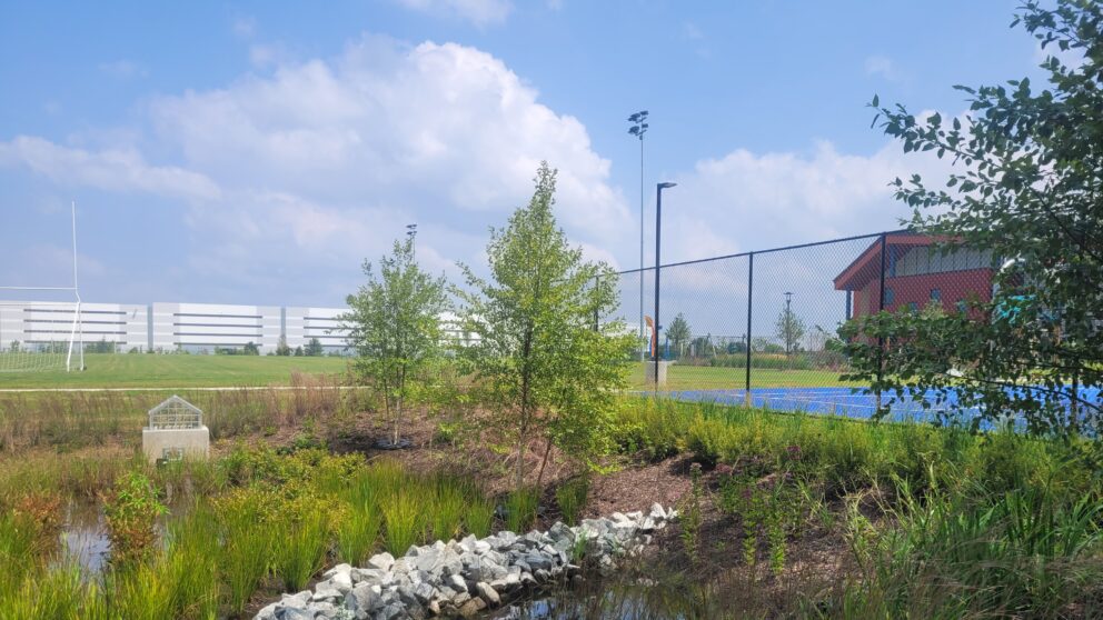 A stream at the TB Smith Community Center.
